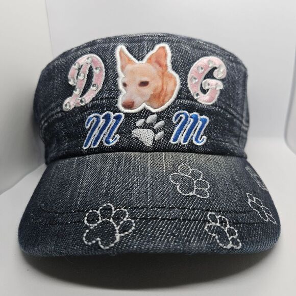 Stylish Denim Pet Lover Cap with‎ Adorable Dog and Paw Print Design - Picture 1 of 5